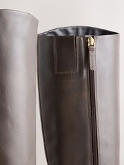 Brown Narrow Leg Forever Comfort® Knee High Leather Boots - Image 4 of 5