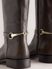 Brown Narrow Leg Forever Comfort® Knee High Leather Boots - Image 5 of 5