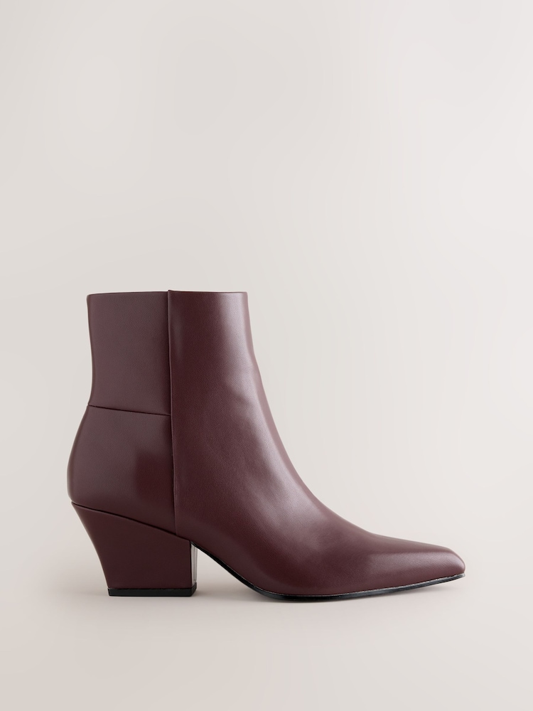 Burgundy Red Standard fit Forever Comfort® Pointed Toe Ankle Boots - Image 1 of 6