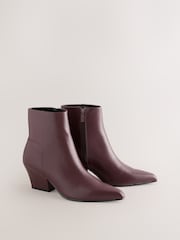 Burgundy Red Standard fit Forever Comfort® Pointed Toe Ankle Boots - Image 2 of 6