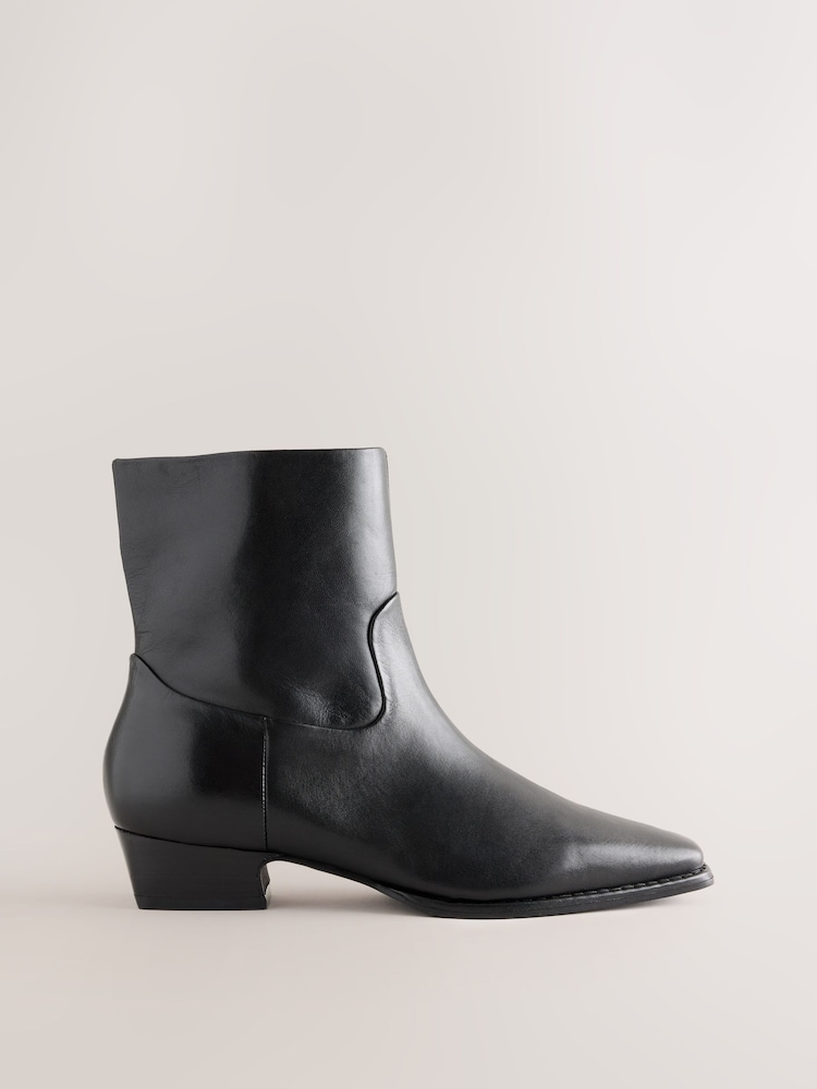 Black Forever Comfort® Ankle Western Boots - Image 2 of 5 Black Forever Comfort® Ankle Western Boots - Image 2 of 5