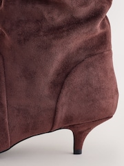 Chocolate Brown Extra Wide Fit Forever Comfort® Slouch Pointed Toe Kitten Heel Boots - Image 11 of 12