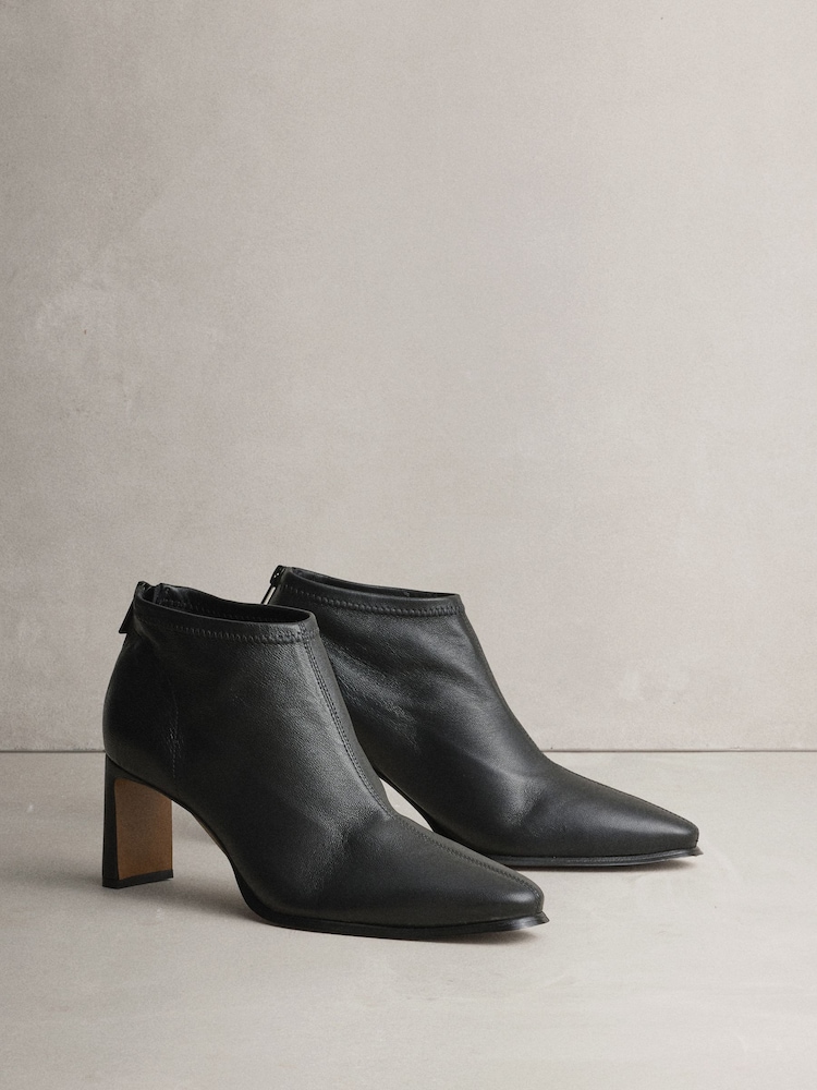 Black N.Premium Leather Chisel Toe Shoe Boots - Image 2 of 6 Black N.Premium Leather Chisel Toe Shoe Boots - Image 2 of 6