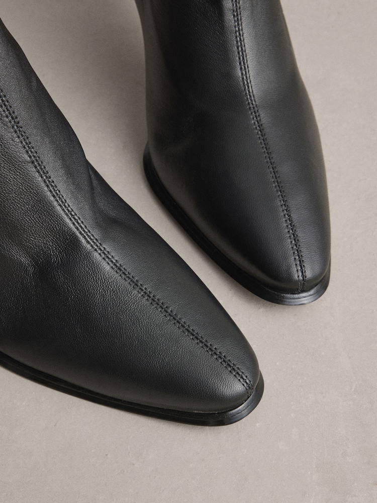Black N.Premium Leather Chisel Toe Shoe Boots - Image 6 of 6 Black N.Premium Leather Chisel Toe Shoe Boots - Image 6 of 6