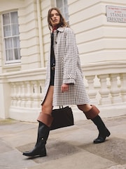 Black Forever Comfort® Fold-Over Knee High Leather Boots - Image 2 of 5