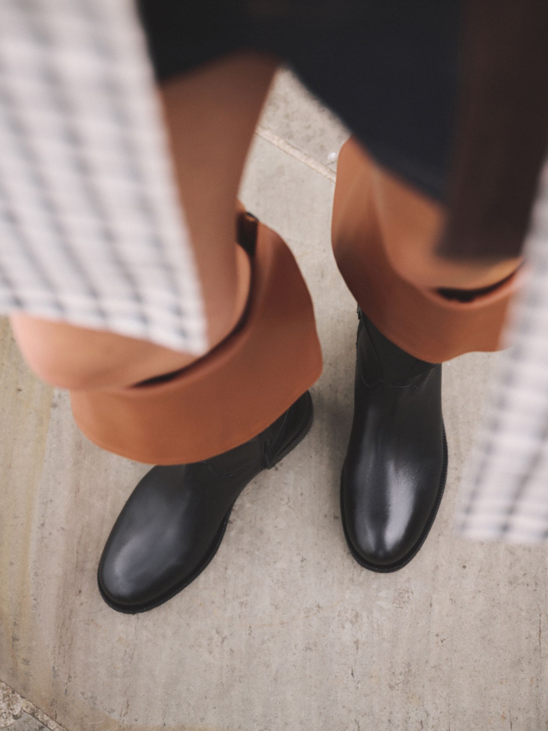 Buy Black Forever Comfort® Fold-Over Knee High Leather Boots from