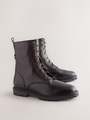 Chocolate Brown Forever Comfort® Leather Lace Up Ankle Boots - Image 2 of 6