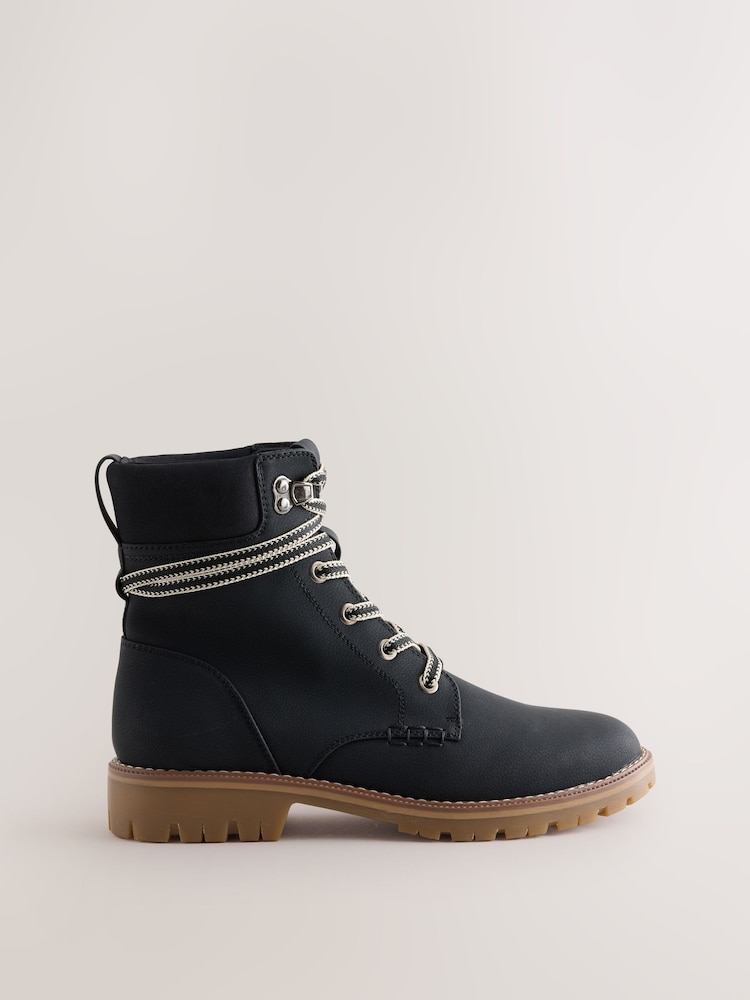 Black Casual Lace-Up Ankle Boots - Image 1 of 5