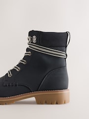 黑色 - Casual Lace-Up Ankle Boots - 图片10 / 11