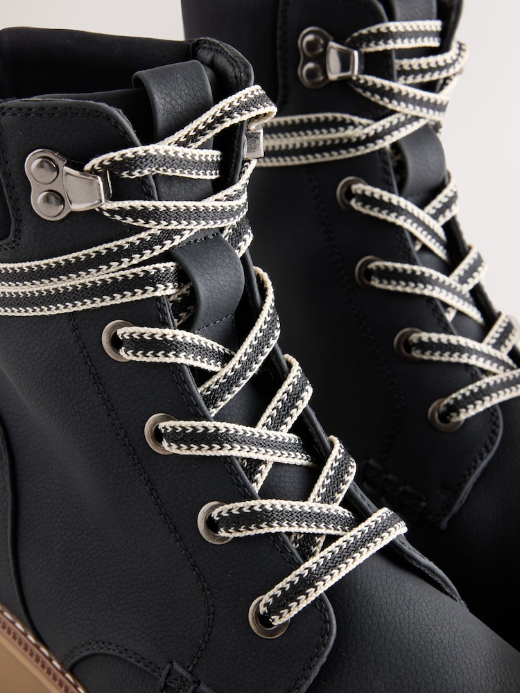 黑色 - Casual Lace-Up Ankle Boots - 图片11 / 11