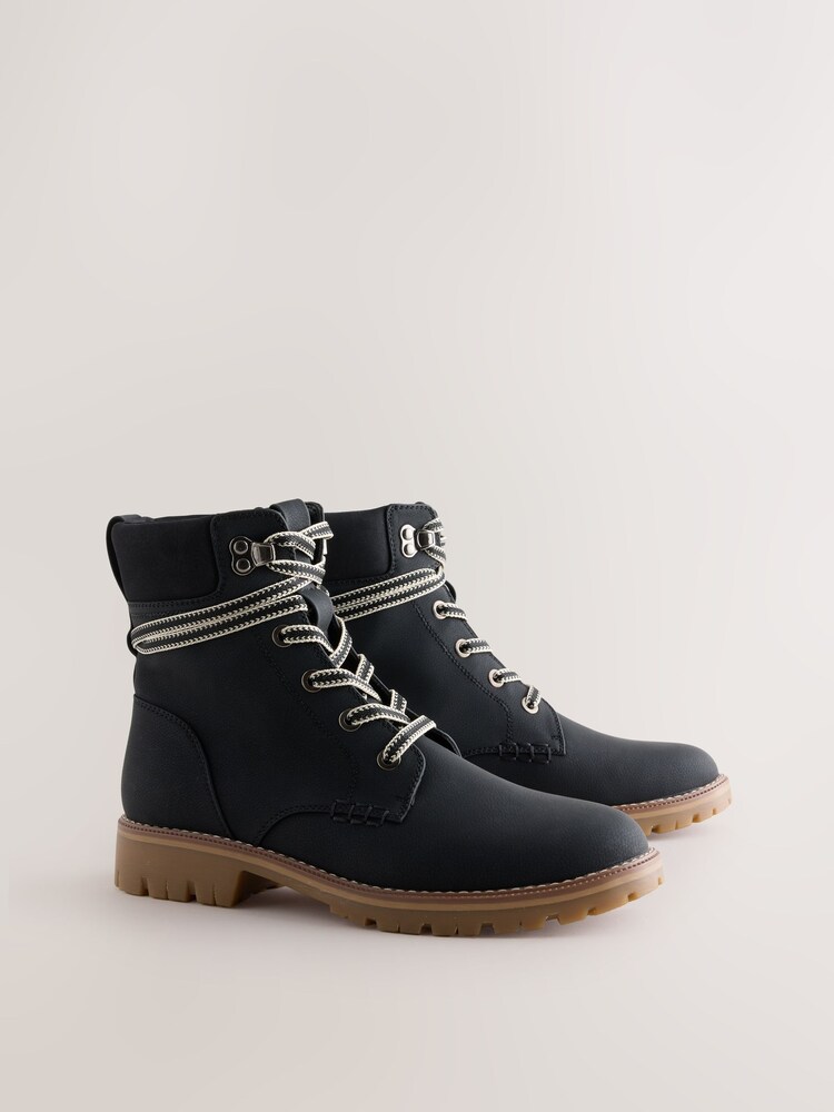 Black Casual Lace-Up Ankle Boots - Image 2 of 5