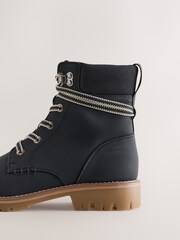 Black Casual Lace-Up Ankle Boots - Image 4 of 5