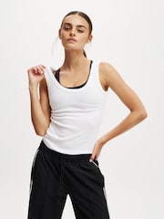 Cotton On White Active Rib Tank - Image 1 of 4