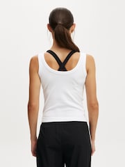 Cotton On White Active Rib Tank - Image 2 of 4