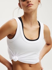 Cotton On White Active Rib Tank - Image 4 of 4