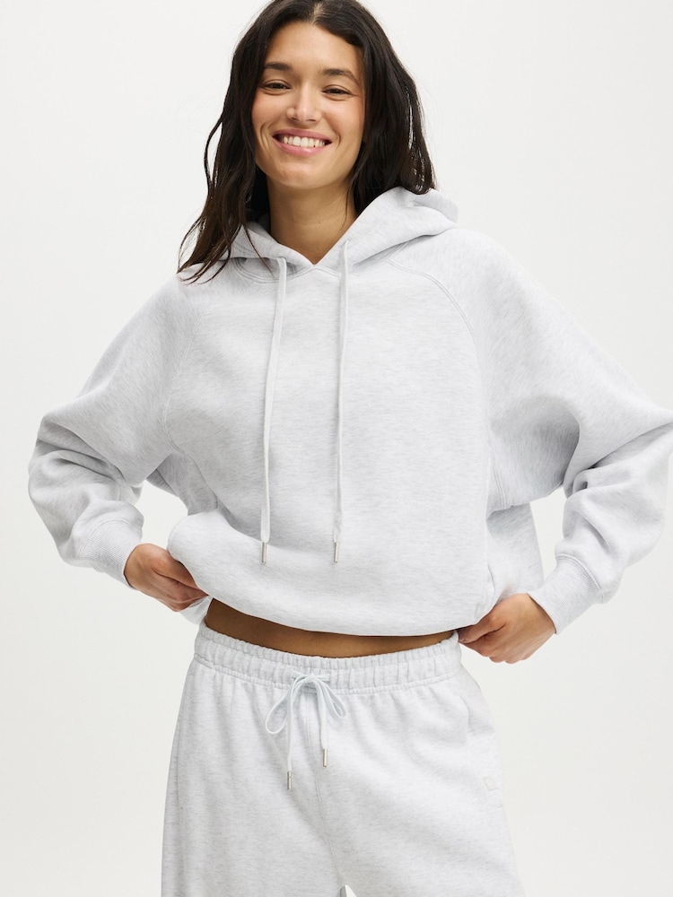 Cotton On Grey Plush Premium Raglan Hoodie - Image 1 of 5