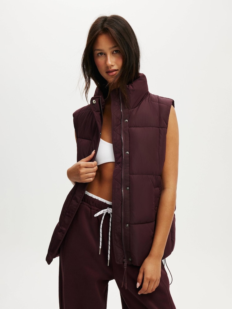 Cotton On Purple Mother Puffer Quilted Gilet - Image 1 of 6