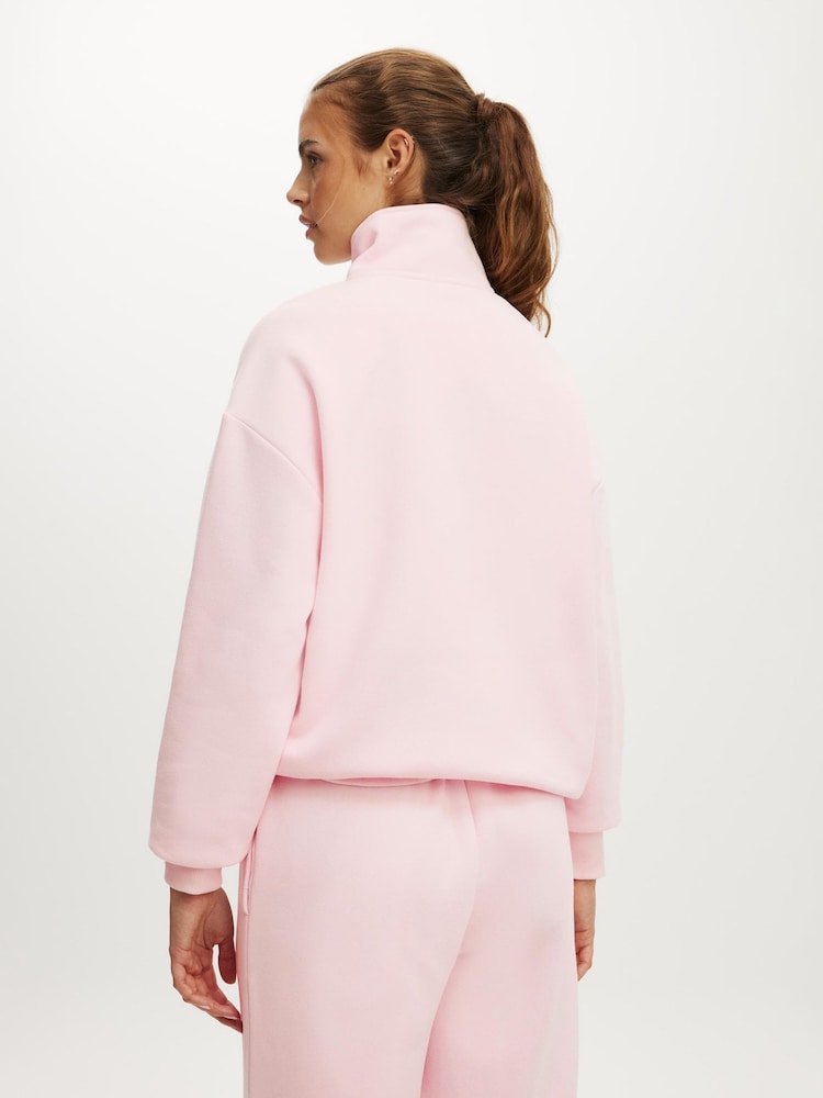 Cotton On Pink Plush Half Zip Sweatshirt - Image 2 of 5