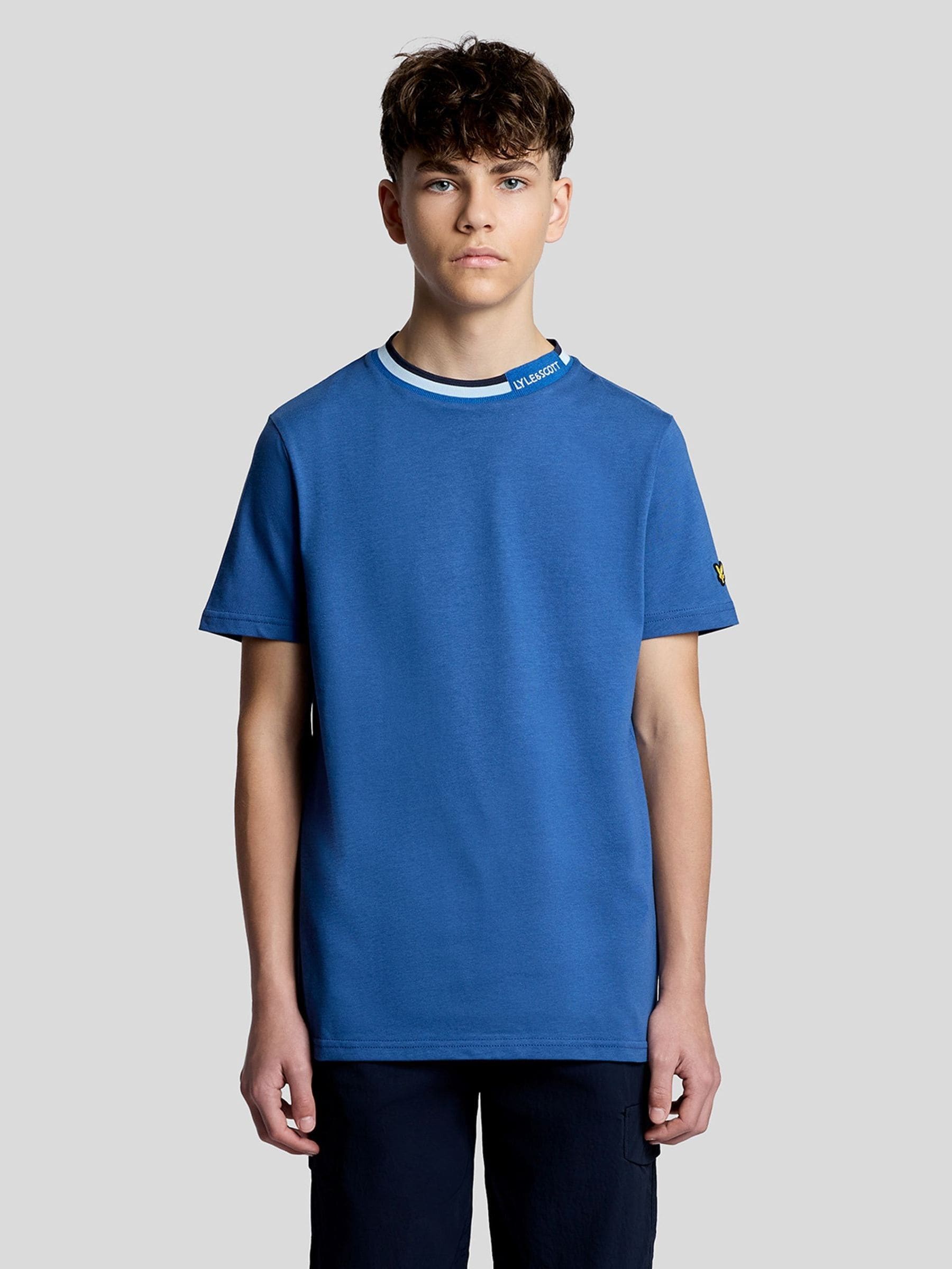 Lyle & Scott Men's Z411 Dark Cornflower Ss T-Shirts Tipped Logo T-Shirt - Image 3