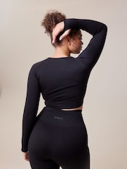 LOVALL Black Sculpt Seamless Long Sleeve Top - Image 2 of 6