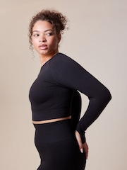 LOVALL Black Sculpt Seamless Long Sleeve Top - Image 3 of 6