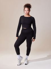 LOVALL Black Sculpt Seamless Long Sleeve Top - Image 4 of 6