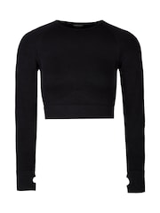 LOVALL Black Sculpt Seamless Long Sleeve Top - Image 5 of 6