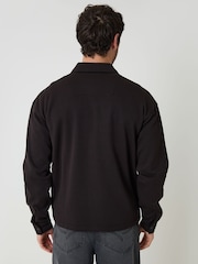 Threadbare Black Popper Fastening Cropped Fit Shacket - Image 2 of 5
