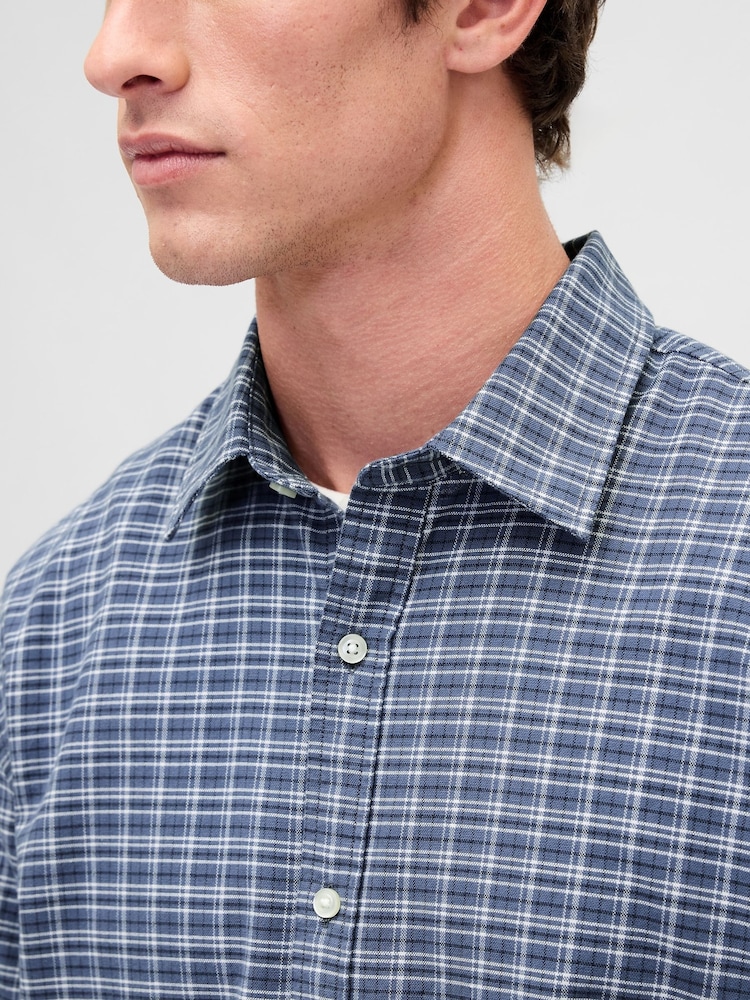Gap Blue Relaxed Straight-Hem Oxford Shirt - Image 4 of 4 Gap Blue Relaxed Straight-Hem Oxford Shirt - Image 4 of 4
