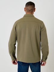 Threadbare Green Pique Popper Fastening Shacket - Image 2 of 5
