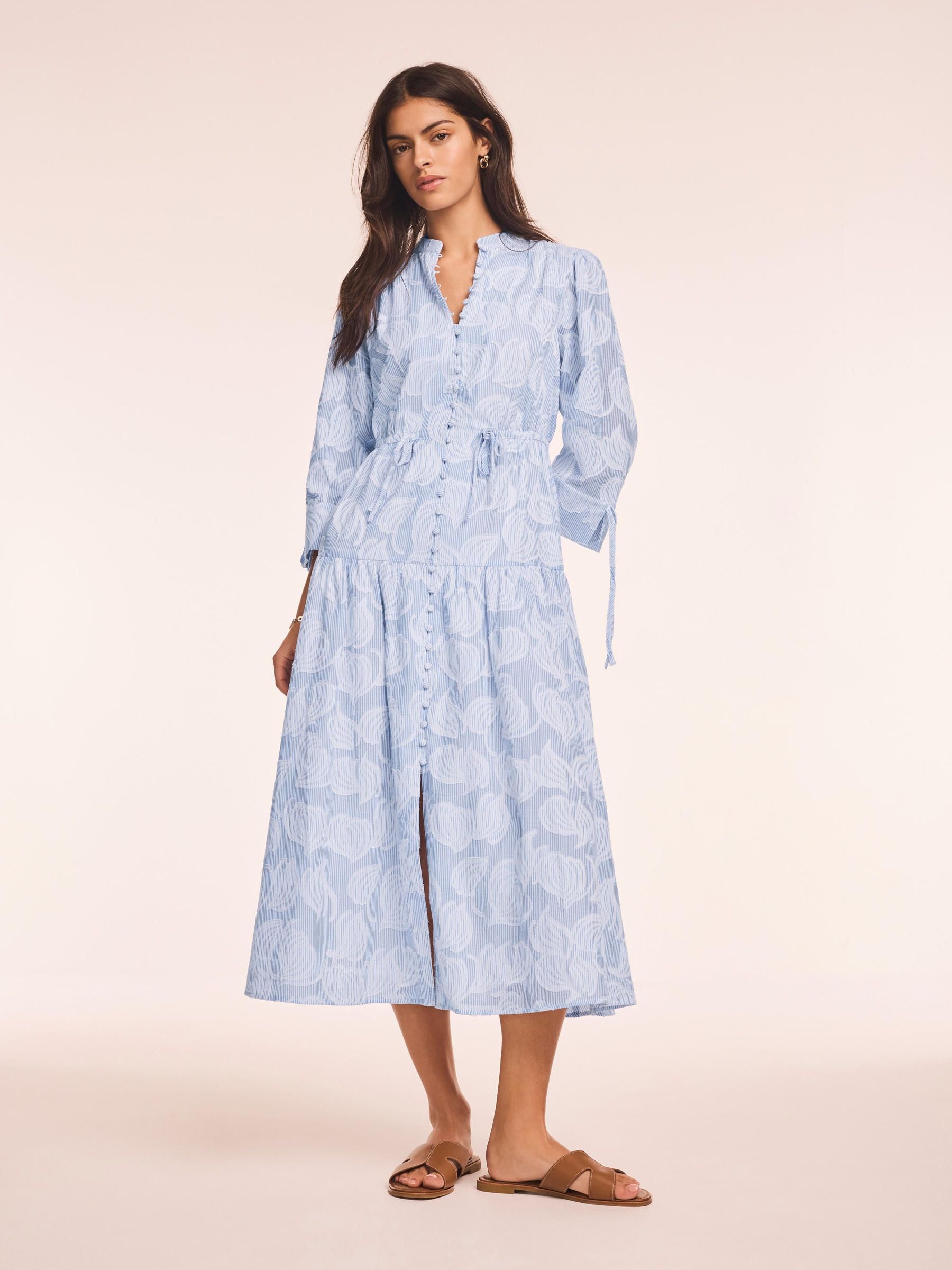Buy Mint Velvet Blue Cotton Floral Shirt Midi Dress from Next USA