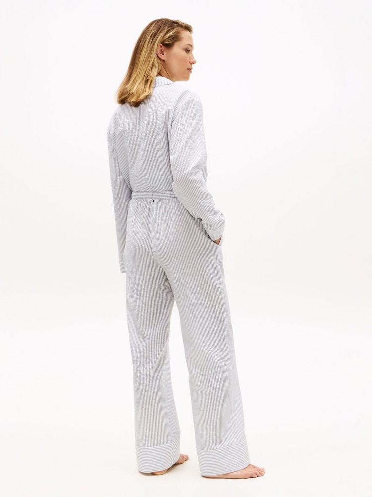 Tommy Hilfiger Blue Essential Seersucker Pyjama Bottoms - Image 2 of 5 Tommy Hilfiger Blue Essential Seersucker Pyjama Bottoms - Image 2 of 5