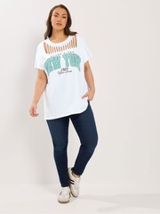 Yours Curve White Logo Slash Detail Top - Image 2 of 5