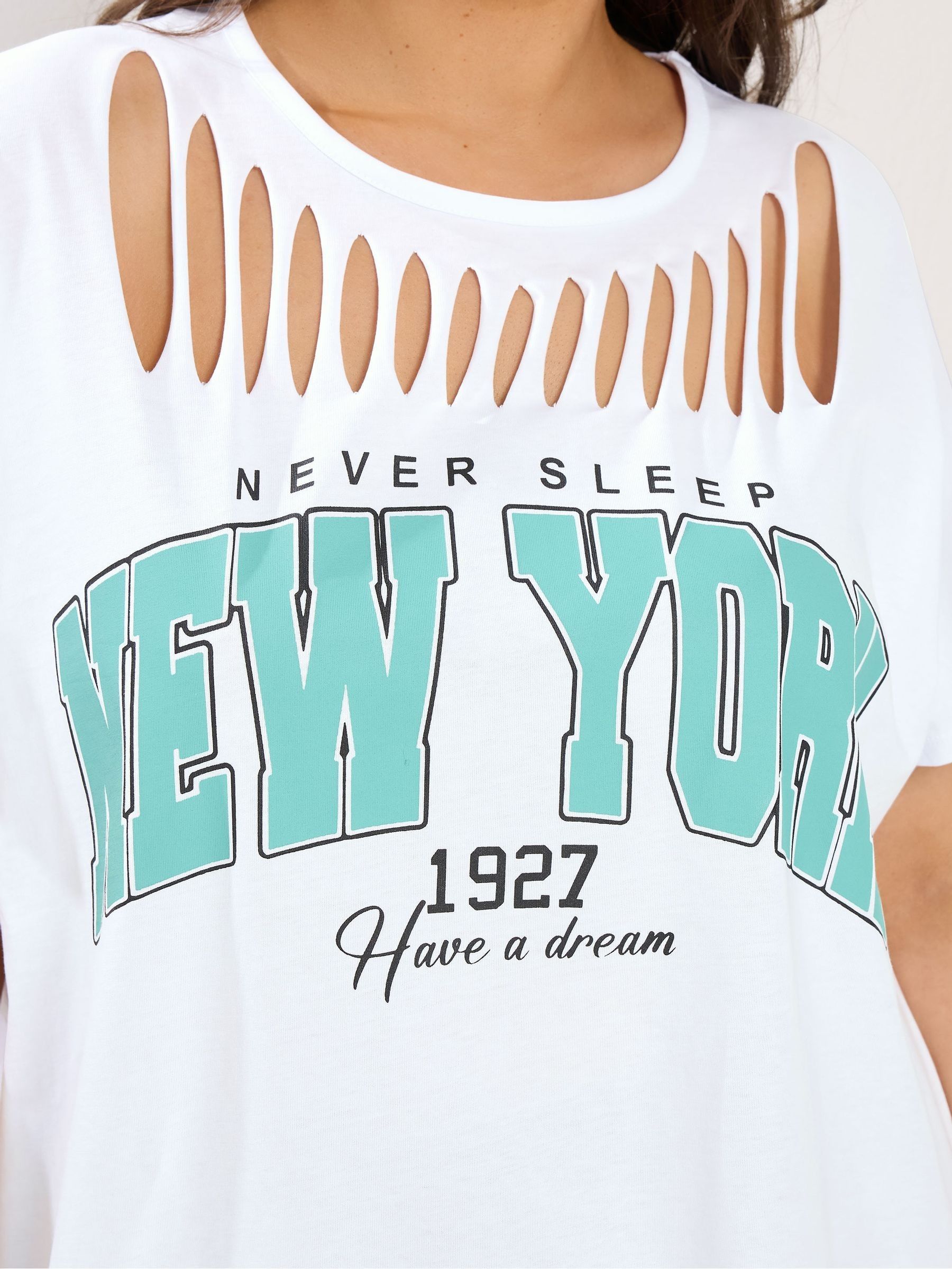Buy Yours Curve White Logo Slash Detail Top from Next USA