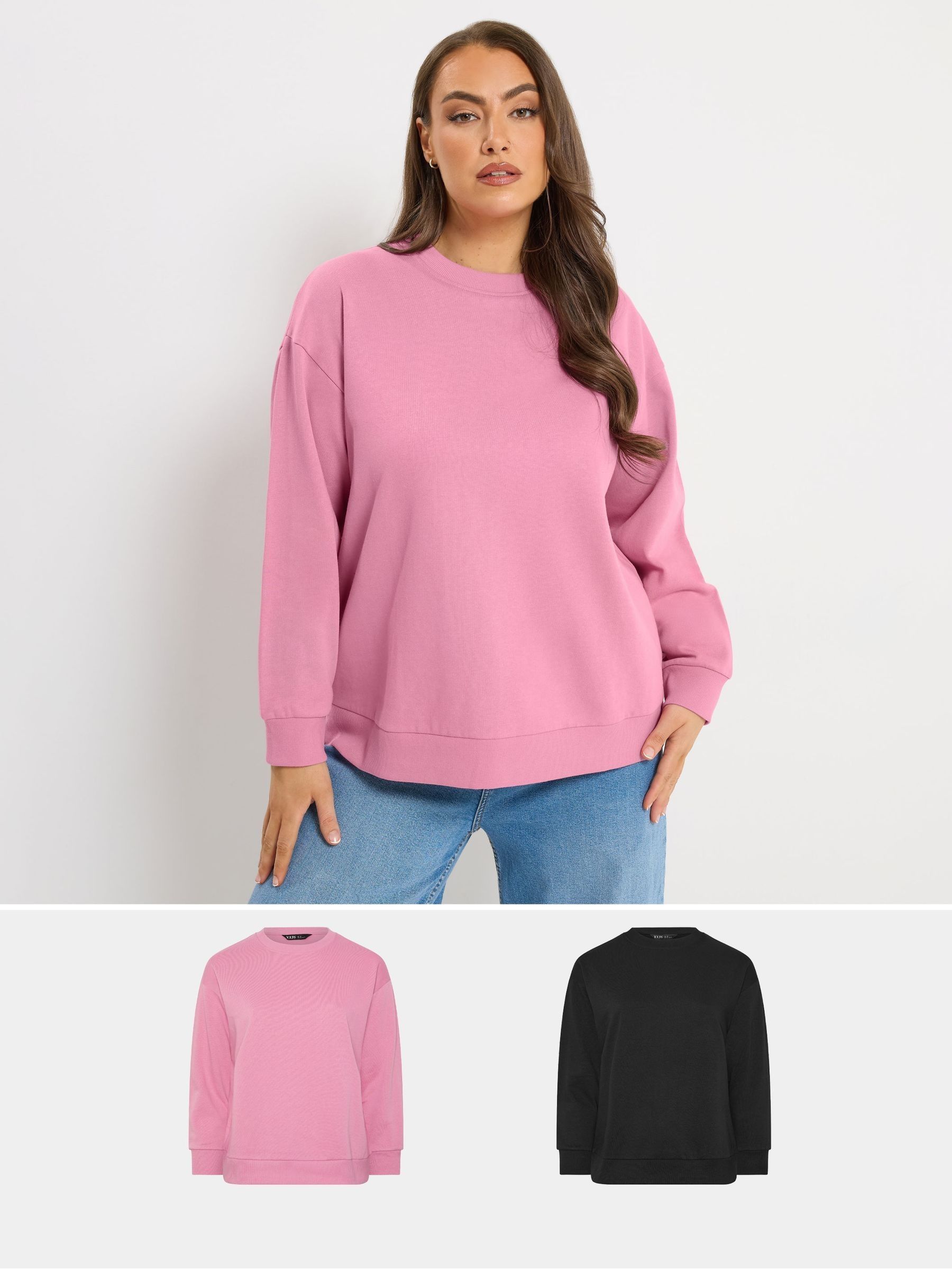 Yours Curve Women's Black Sweatshirt 2 Pack