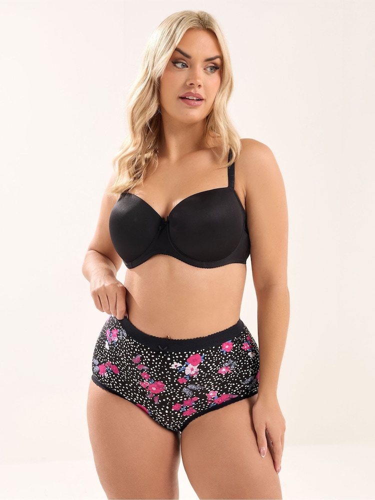 Yours Curve Black Full Briefs 5 PK - Image 2 of 8