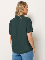 Long Tall Sally Green Acid Wash Pocket Shirt - Image 2 of 5