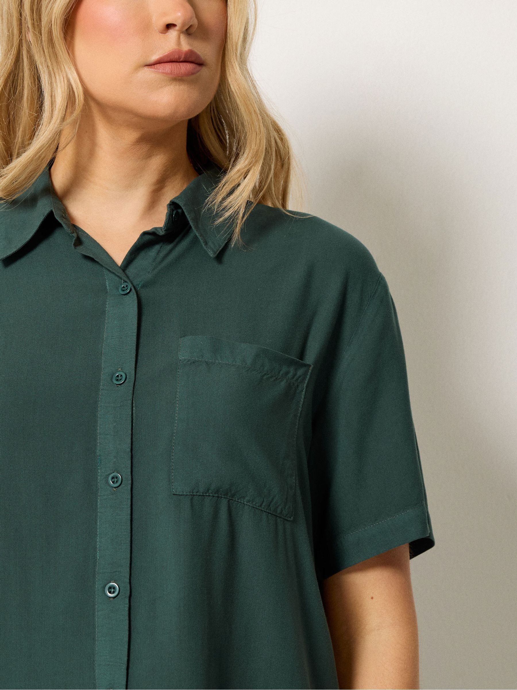Buy Long Tall Sally Green Acid Wash Pocket Shirt from the Next UK