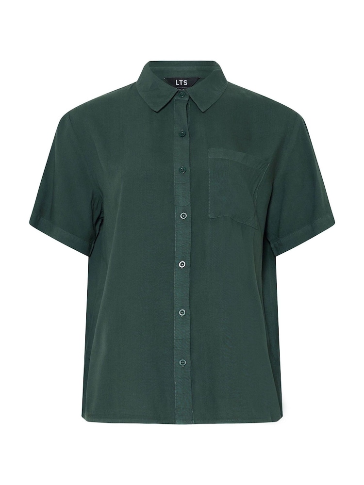 Long Tall Sally Green Acid Wash Pocket Shirt - Image 5 of 5