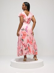 Yours Curve Pink London Floral Godet Maxi Dress - Image 3 of 5