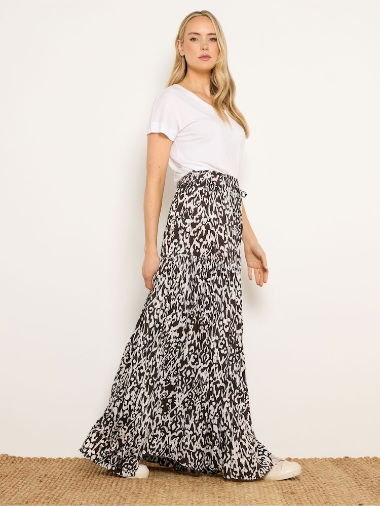 Long Tall Sally Brown Abstract Tiered Maxi Skirt - Image 1 of 5