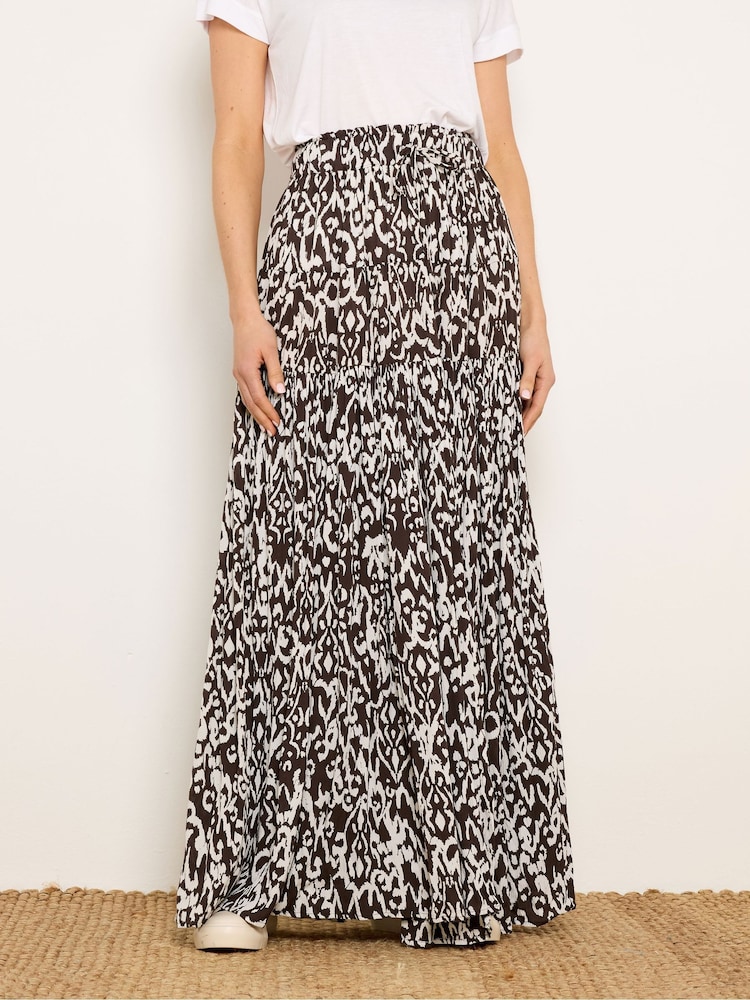 Long Tall Sally Brown Abstract Tiered Maxi Skirt - Image 2 of 5