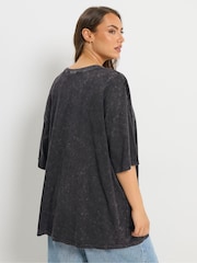 Yours Curve Grey Boxy T-Shirt - Image 3 of 4