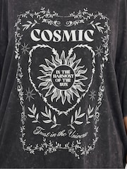 Yours Curve Grey Boxy T-Shirt - Image 4 of 4