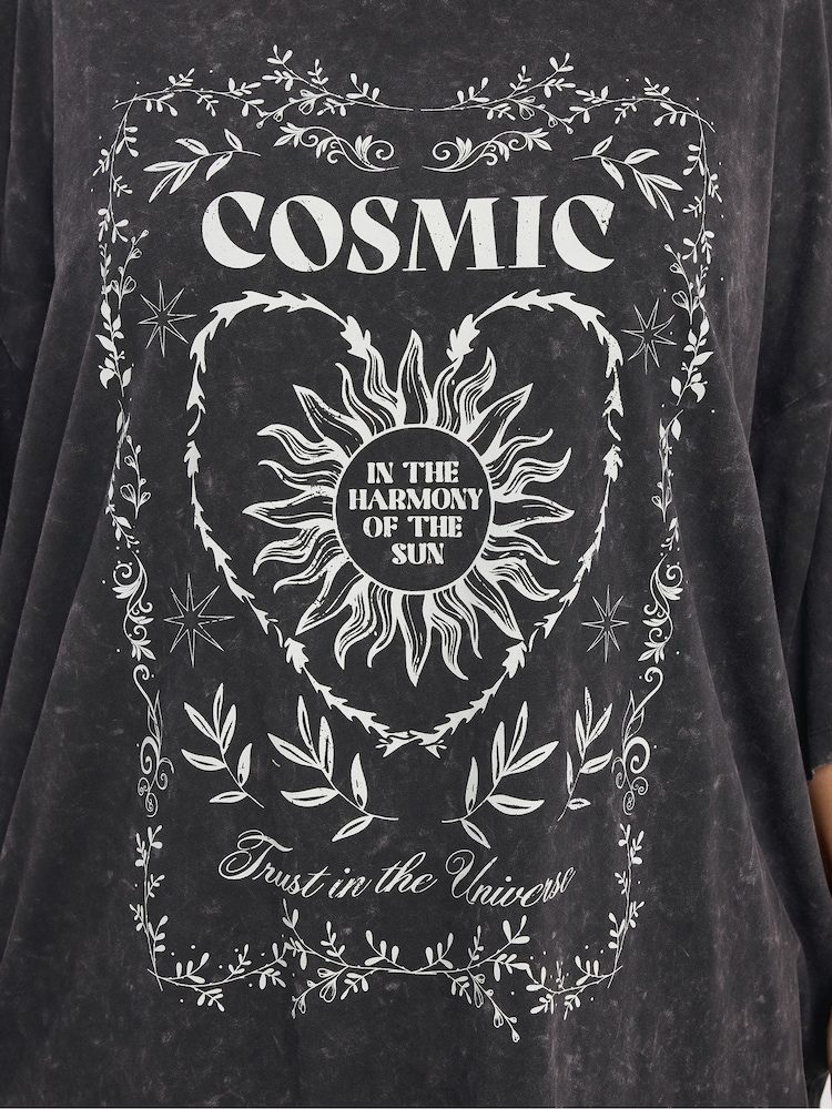 Yours Curve Grey Boxy T-Shirt - Image 4 of 4 Yours Curve Grey Boxy T-Shirt - Image 4 of 4