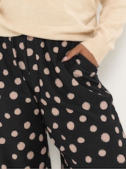 Yours Curve Black Polka Dot Print Trousers - Image 4 of 5
