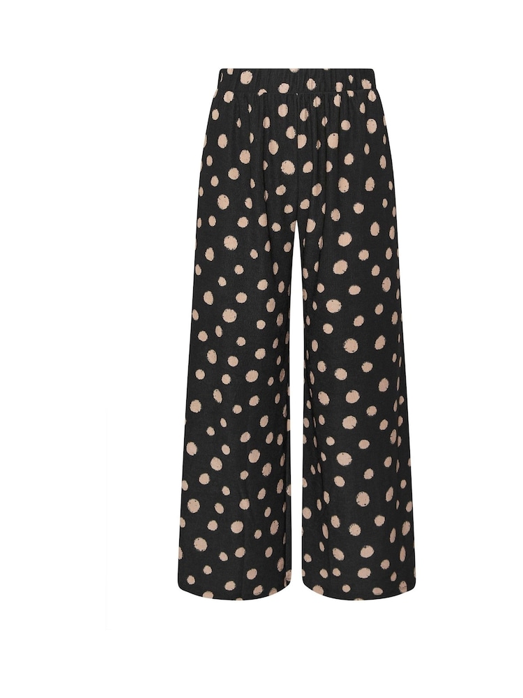 Yours Curve Black Polka Dot Print Trousers - Image 5 of 5