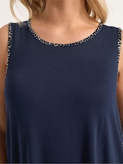 Yours Curve Blue Back Printed Detail Vest - Image 4 of 5