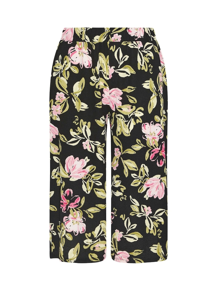 أسود زهور - Yours Curve Jersey Culotte Trousers - صورة 5 من 5 أسود زهور - Yours Curve Jersey Culotte Trousers - صورة 5 من 5