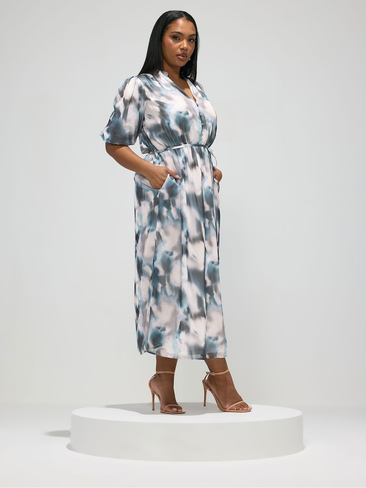 Yours Curve Blue London Shirt Dress - Image 2 of 5